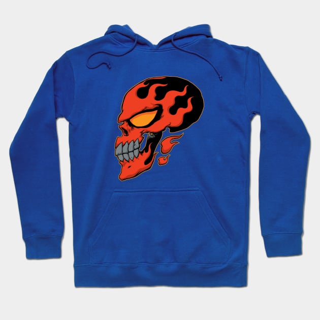 flame face Hoodie by SkullFactory